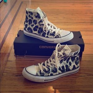 High top animal print converse